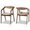 Baxton Studio Harland Mid-Century Modern Grey Faux Leather Upholstered and 2-Piece Wood Dining Chair Set Set of 2 188-11680-ZORO - alternate 4